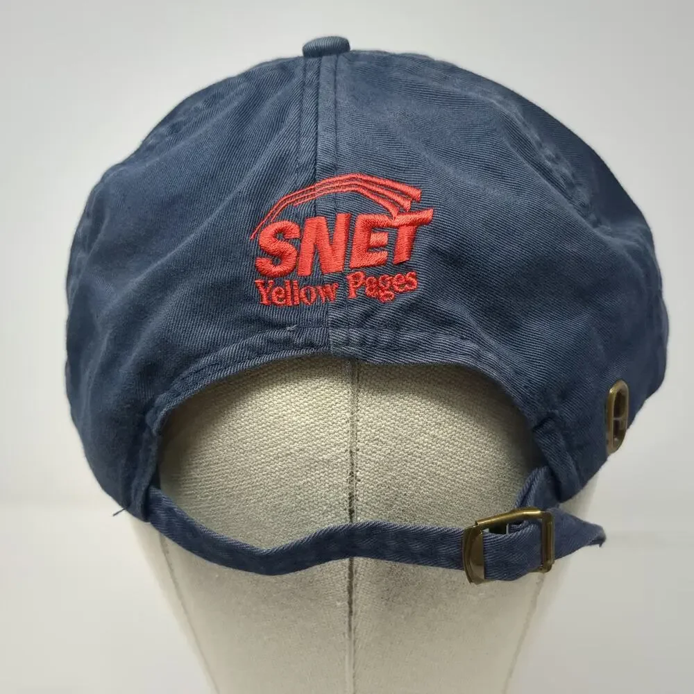 Bullet Line Baseball Cap Blue One Size Slideback SNET Yellow Pages Hat Buckle